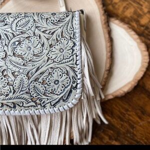 Tooled leather purse